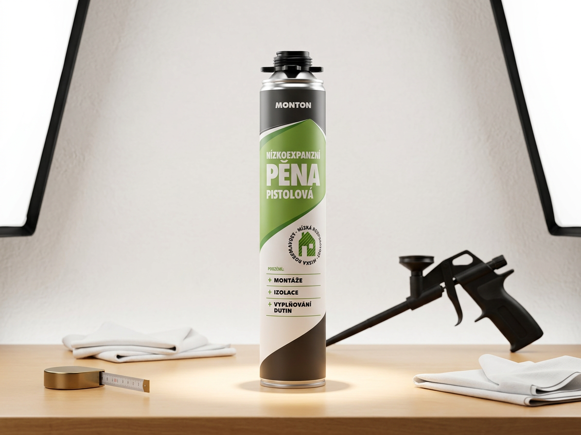 Pěna montážní pistolová nízkoexpanzní Monton 750 ml