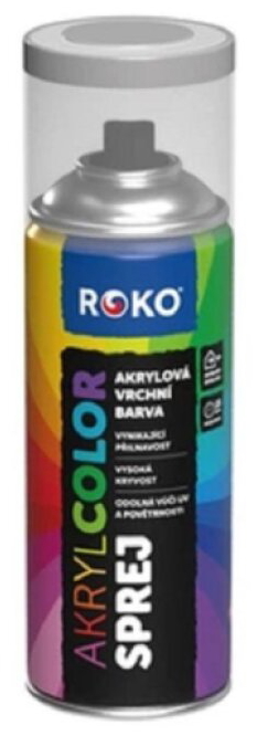 Barva akrylová vrchní Roko AKRYCOLOR Sprej bílý hliník 400 ml