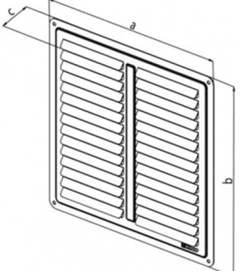 Mřížka větrací s krytkou 200×200 mm nerez
