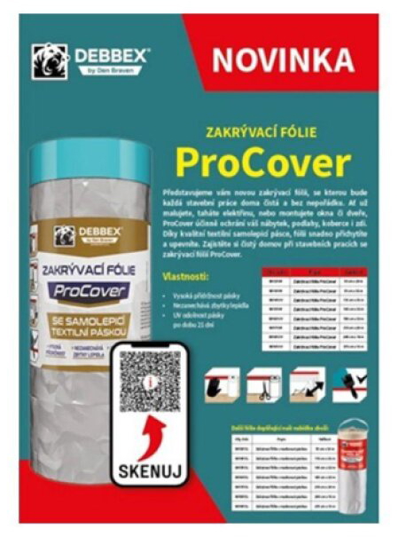 Zakrývací folie ProCover s textilní UV páskou 140 cm x 33 m