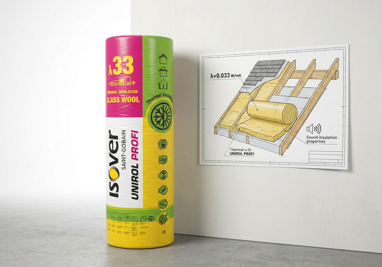 Tepelná izolace ISOVER UNIROL PROFI 120 mm (4,8 m²/bal.)