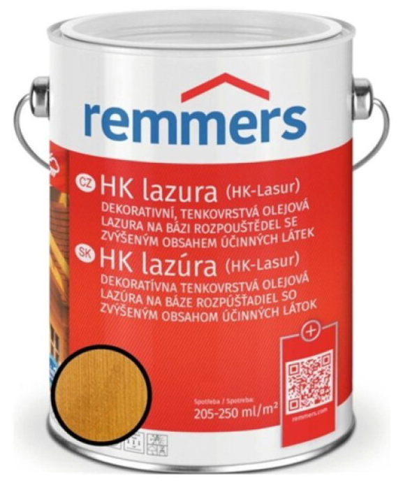 Lazura tenkovrstvá Remmers HK lazura eiche hell 2,5 l