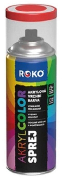 Barva akrylová vrchní Roko AKRYCOLOR Sprej rumělková 400 ml