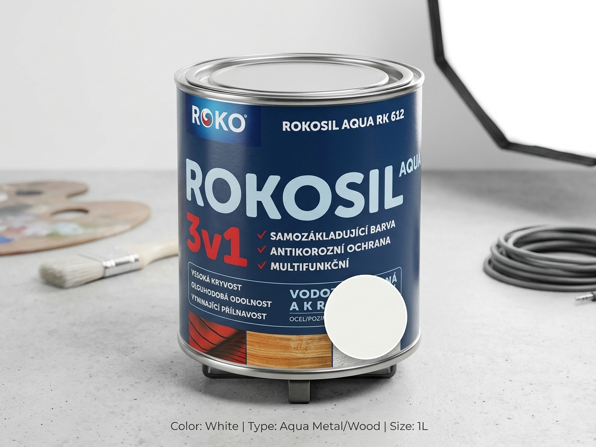 Barva samozákladující Rokosil Aqua 3v1 RK 612 1000 bílá 0,6 l