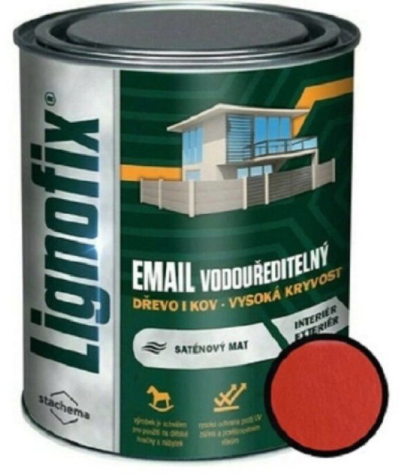 Barva vrchní Lignofix Email vodouředitelný červenohnědá 4,5 l