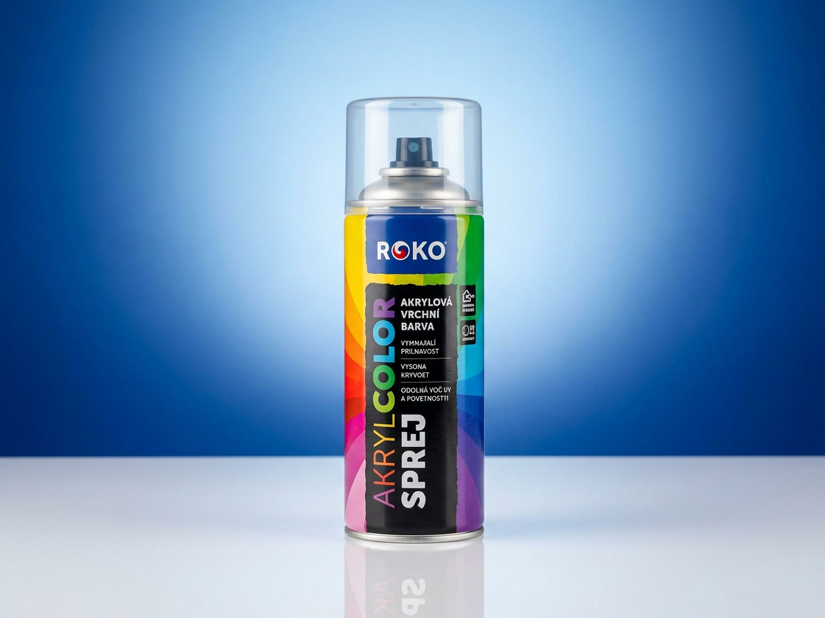 Barva akrylová vrchní Roko AKRYCOLOR Sprej enziánová modrá 400 ml