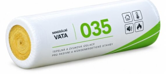 Minerální izolační vata 035 tl.80 mm (9,72 m²/bal.)