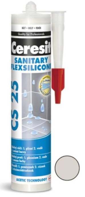 Tmel silikonový sanitární Ceresit CS 25 silver 280 ml