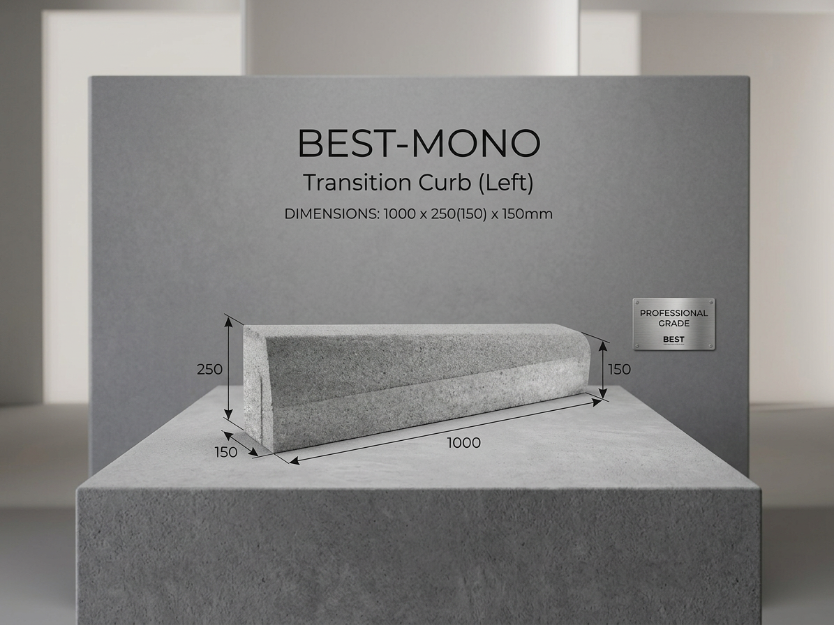 Obrubník přechodový levý BEST MONO přírodní 150x1000x250 mm