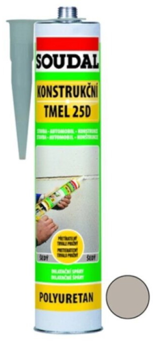 Tmel konstrukční Soudal 25D šedý 280 ml