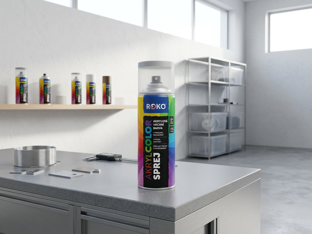Barva akrylová vrchní Roko AKRYCOLOR Sprej šedý hliník 400 ml