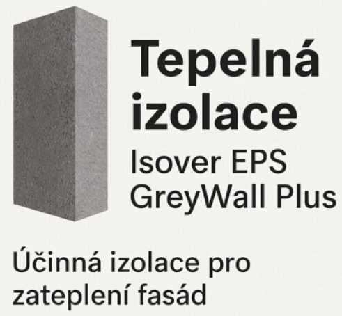 Tepelná izolace Isover EPS GreyWall Plus tl. 80 mm (3 m²/bal.)