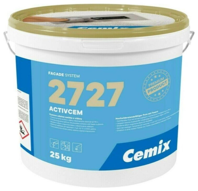 Omítka silikonová Cemix 2727 ActivCem - 25kg rýhovaná 1,5mm