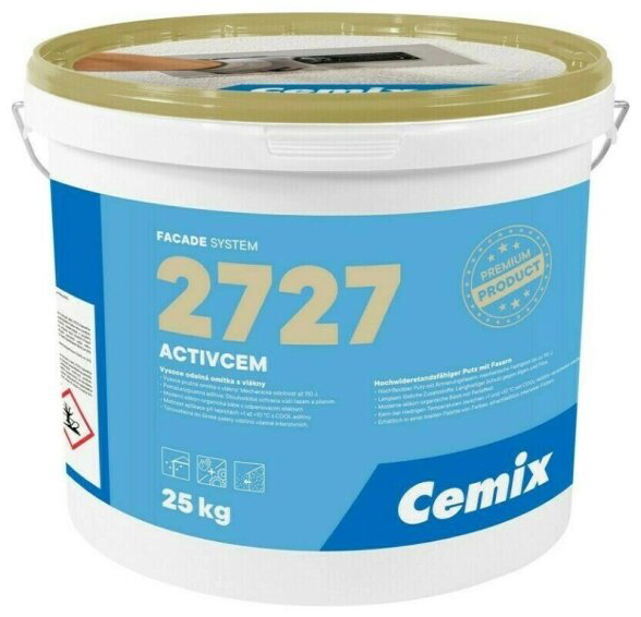 Omítka silikonová Cemix 2727 ActivCem - 25kg rýhovaná 1,5mm