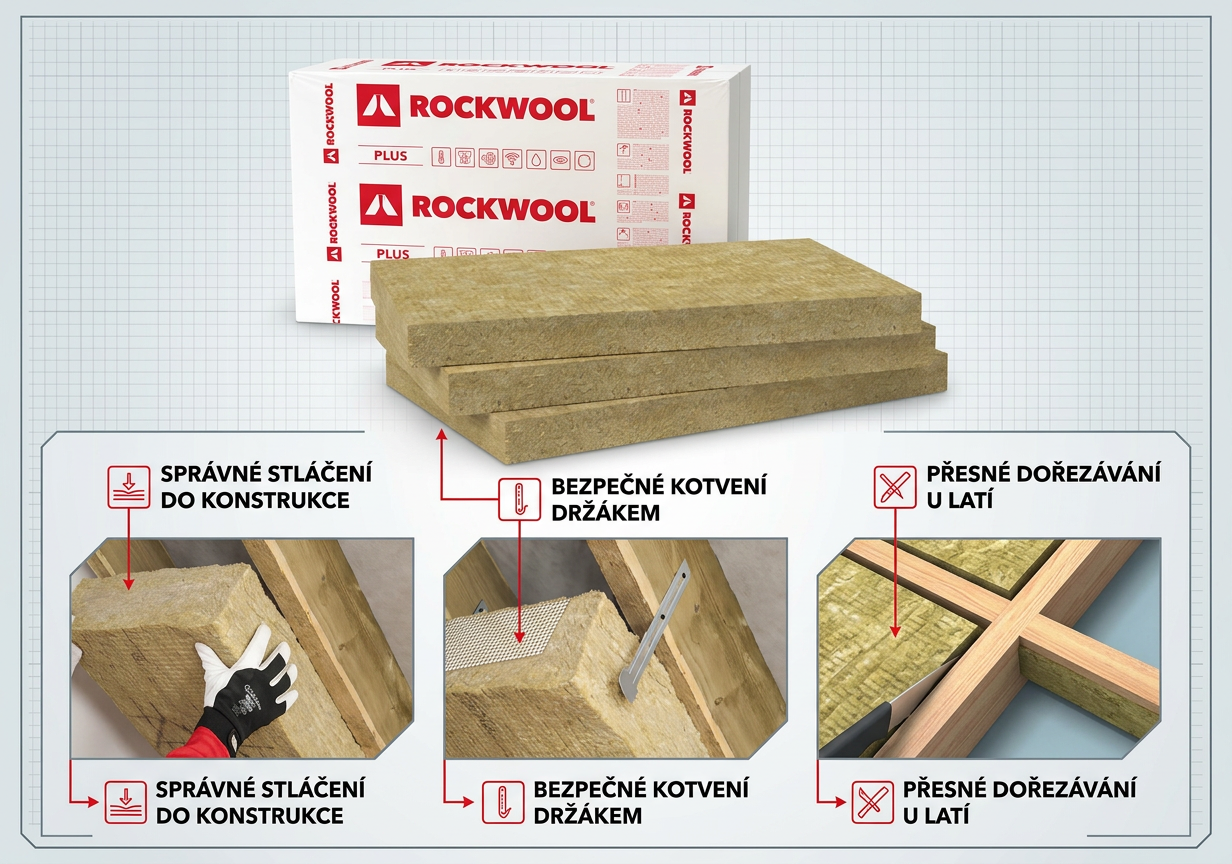Tepelná izolace ROCKWOOL Rockmin Plus 140 mm (4,27 m²/bal.)