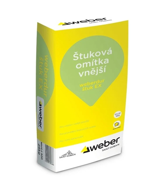 Omítka štuková weberdur štuk EX 25 kg