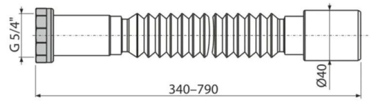 Připojení flexi Alcadrain A740 Premium 5/4"×40 kovová matka