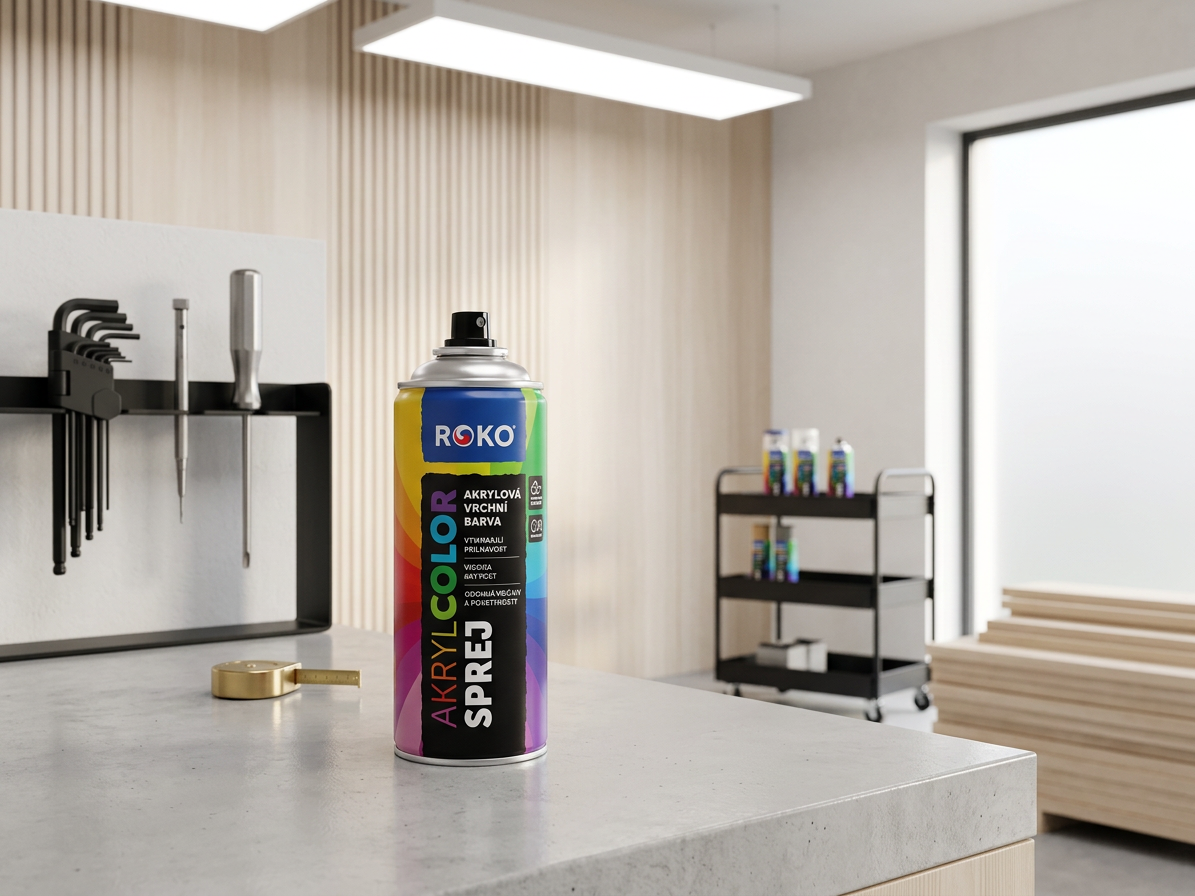 Barva akrylová vrchní Roko AKRYCOLOR Sprej enziánová modrá 400 ml