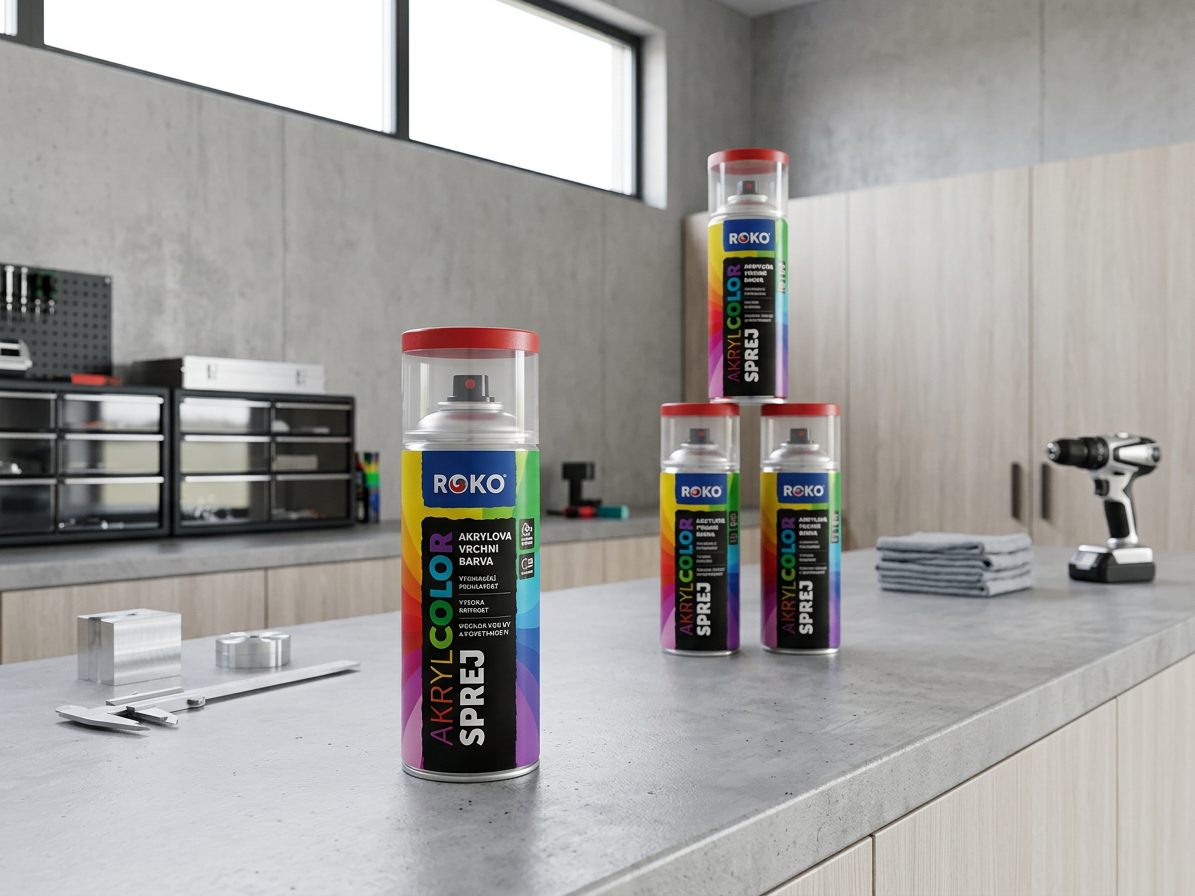 Barva akrylová vrchní Roko AKRYCOLOR Sprej singální červená 400 ml