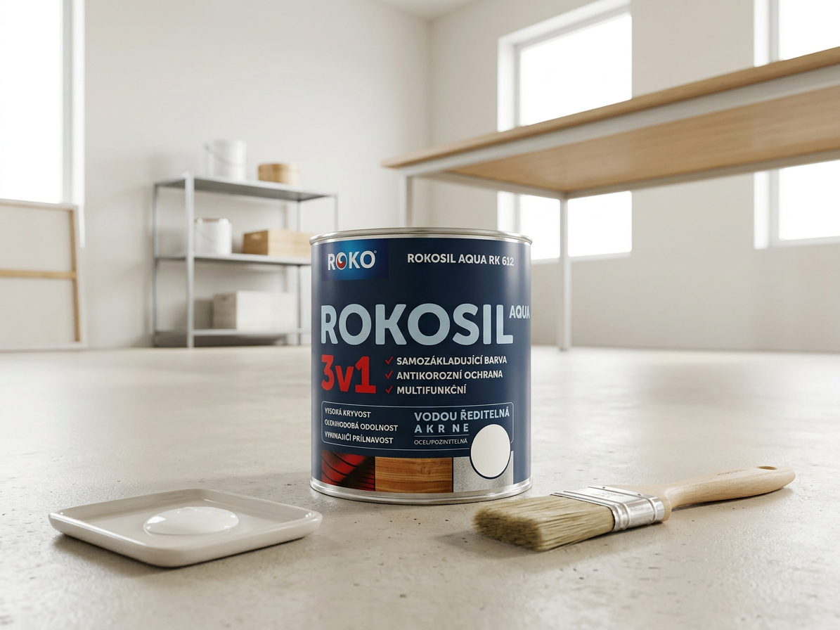 Barva samozákladující Rokosil Aqua 3v1 RK 612 1000 bílá 0,6 l