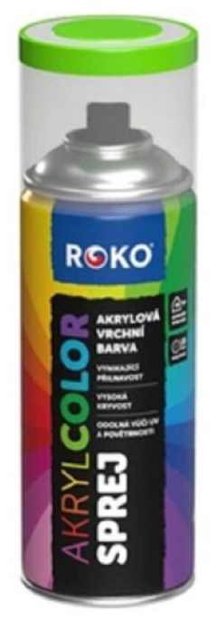 Barva akrylová vrchní Roko AKRYCOLOR Sprej zelenožlutá 400 ml