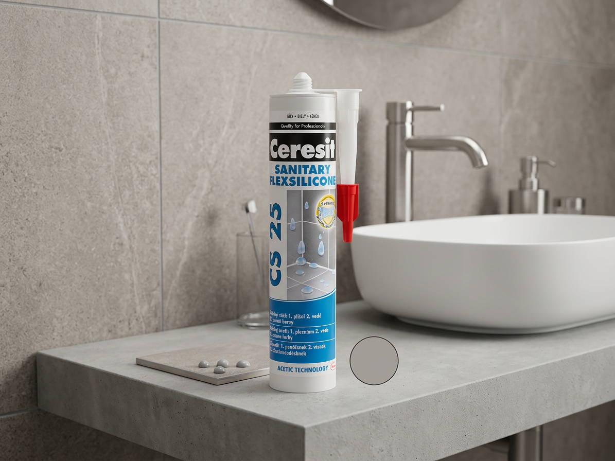Silikon sanitární CERESIT CS 25 šedý 280 ml