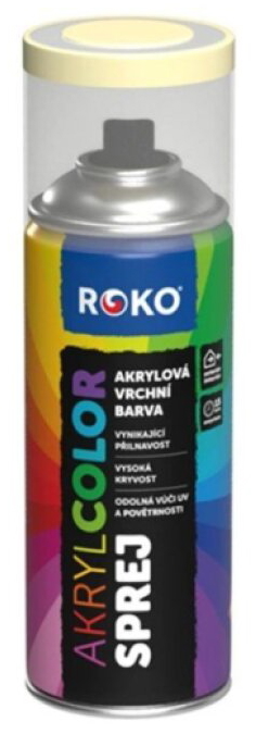 Barva akrylová vrchní Roko AKRYCOLOR Sprej slonová kost světlá 400 ml
