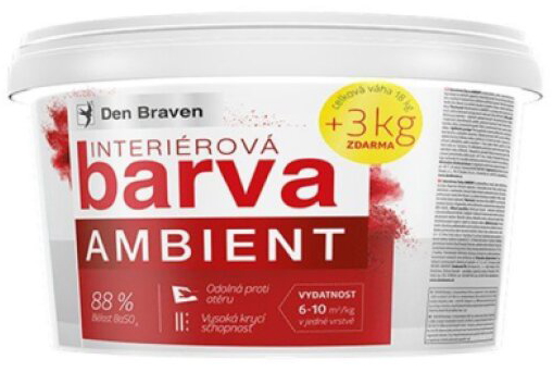 Barva interiérová bílá AMBIENT Den Braven 15+3 kg