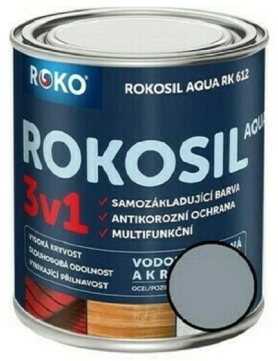 Barva samozákladující Rokosil Aqua 3v1 RK 612 1010 šedá pastelová 0,6 l