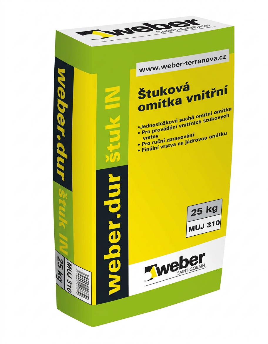 Omítka štuková weberdur štuk IN vnitřní 25 kg