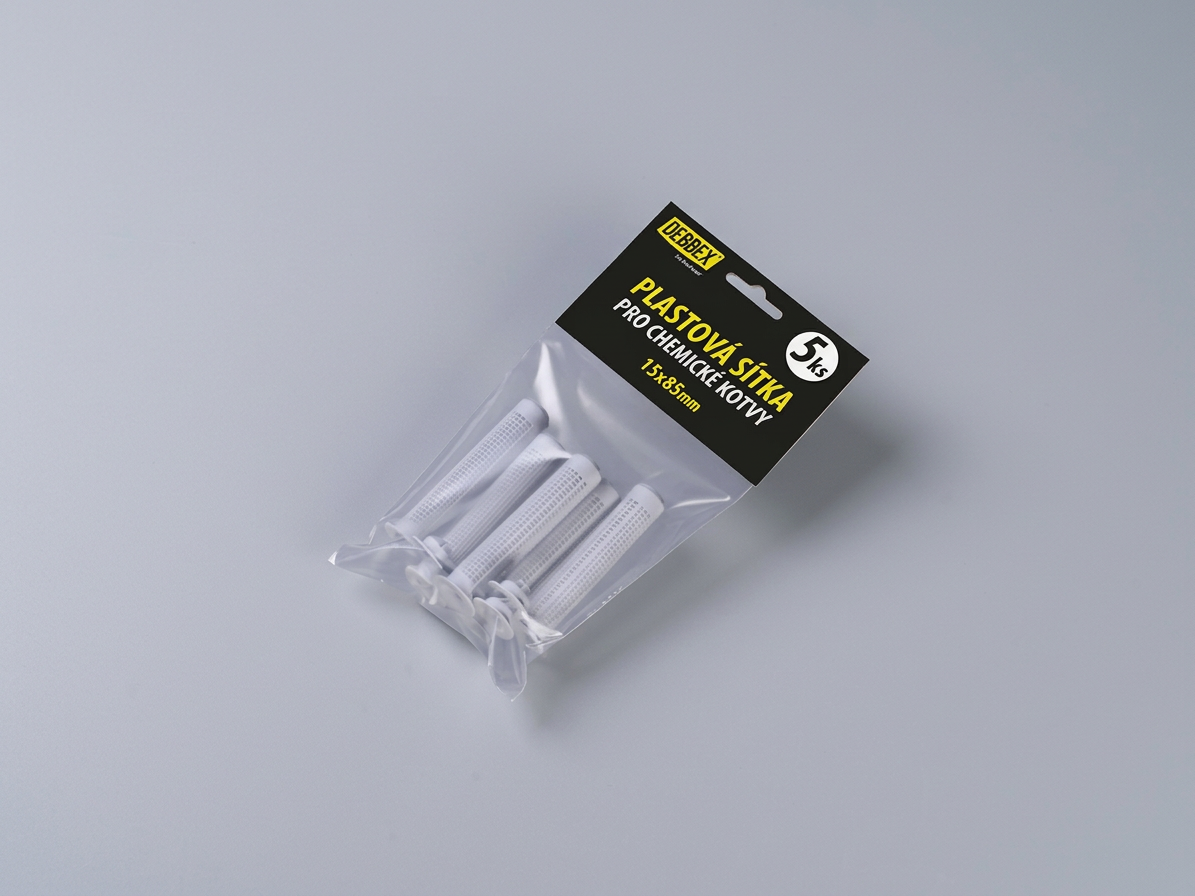 Plastová sítka pro kotvení do dutých materiálů 15 × 85 mm 5 ks
