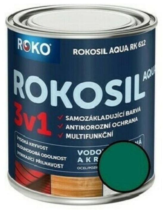 Barva samozákladující Rokosil Aqua 3v1 RK 612 5400 zelená tmavá 0,6 l