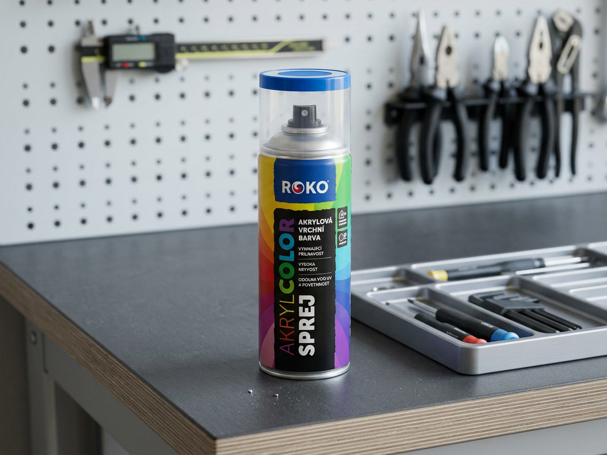 Barva akrylová vrchní Roko AKRYCOLOR Sprej nebeská modrá 400 ml