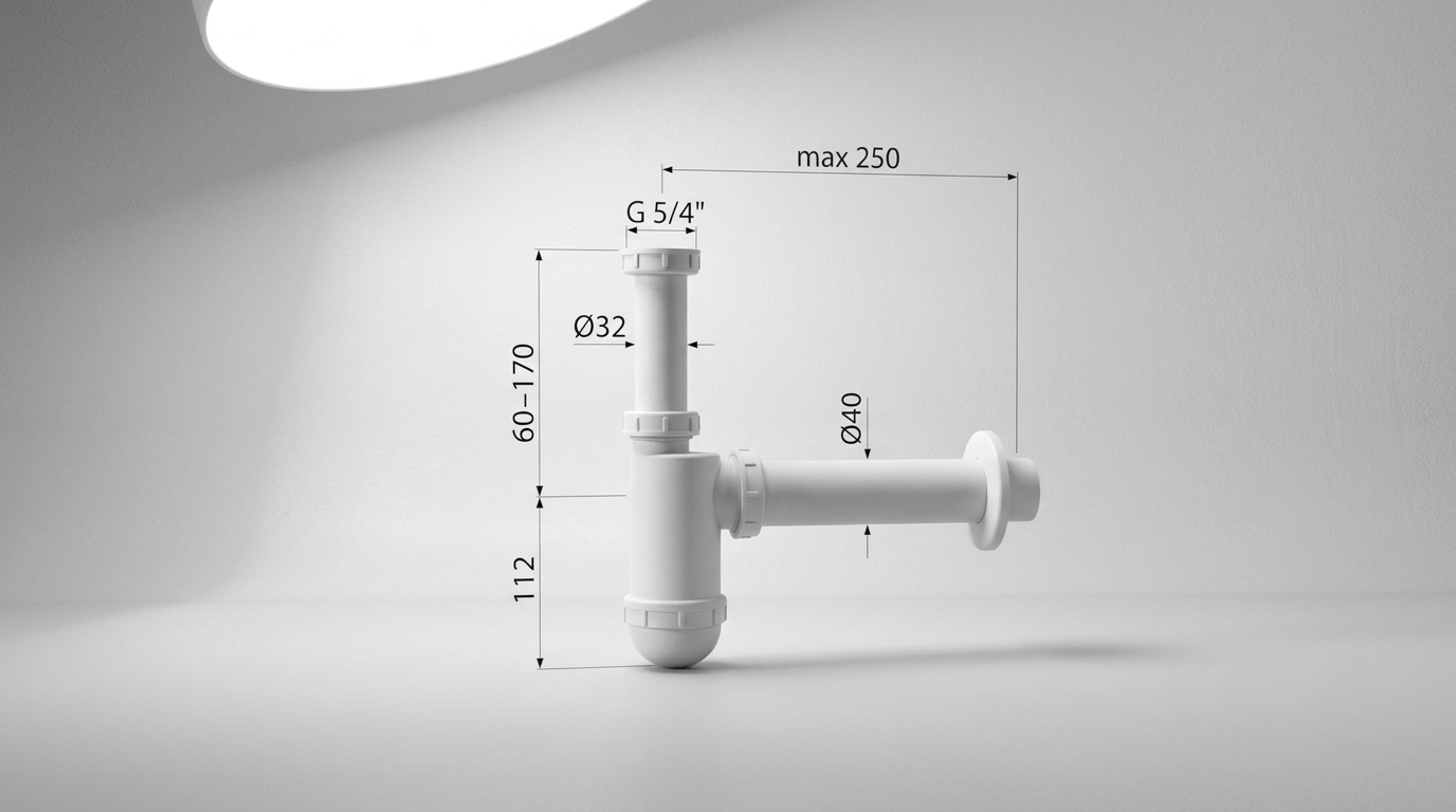 Sifon umyvadlový Alca A43 DN 40 s převlečnou maticí 5/4"