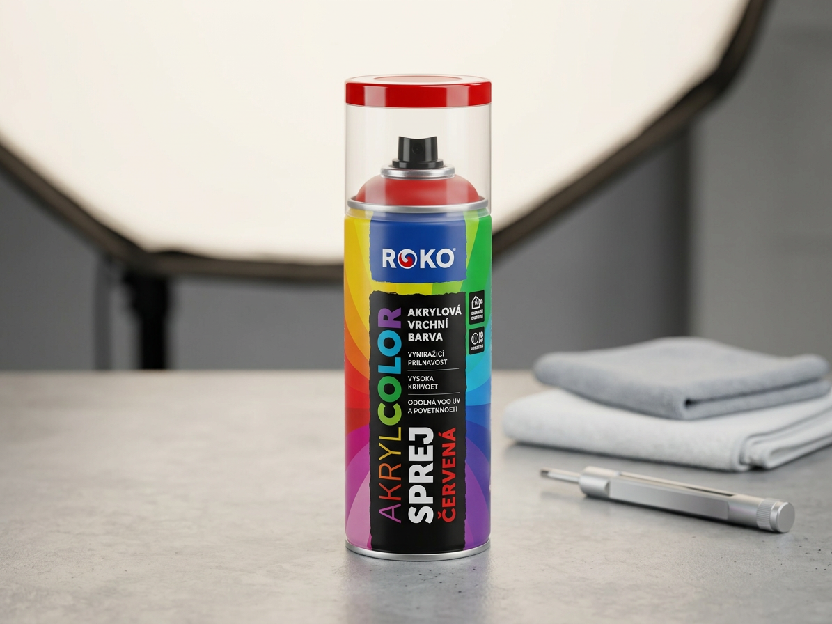 Barva akrylová vrchní Roko AKRYCOLOR Sprej singální červená 400 ml