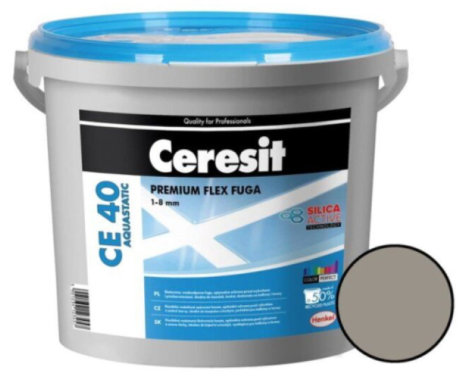 Hmota spárovací Ceresit CE 40 Aquastatic cementově šedá 5 kg