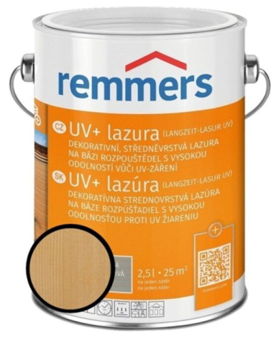 Lazura středněvrstvá Remmers UV+ bezbarvý 2,5 l
