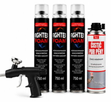 PU montážní sada Fighter 3×750 ml + pistole + čistič