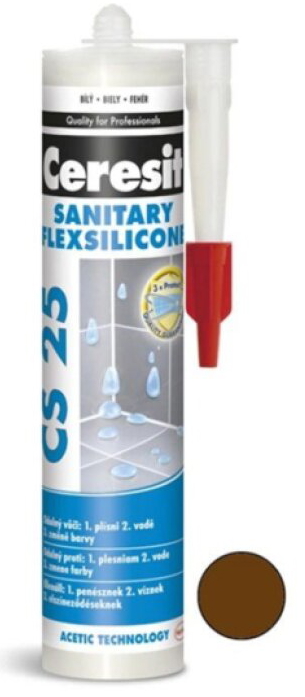 Tmel silikonový sanitární Ceresit CS 25 chocolate 280 ml