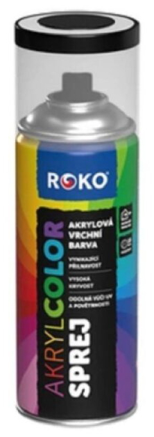 Barva akrylová vrchní Roko AKRYCOLOR Sprej černá MAT 400 ml