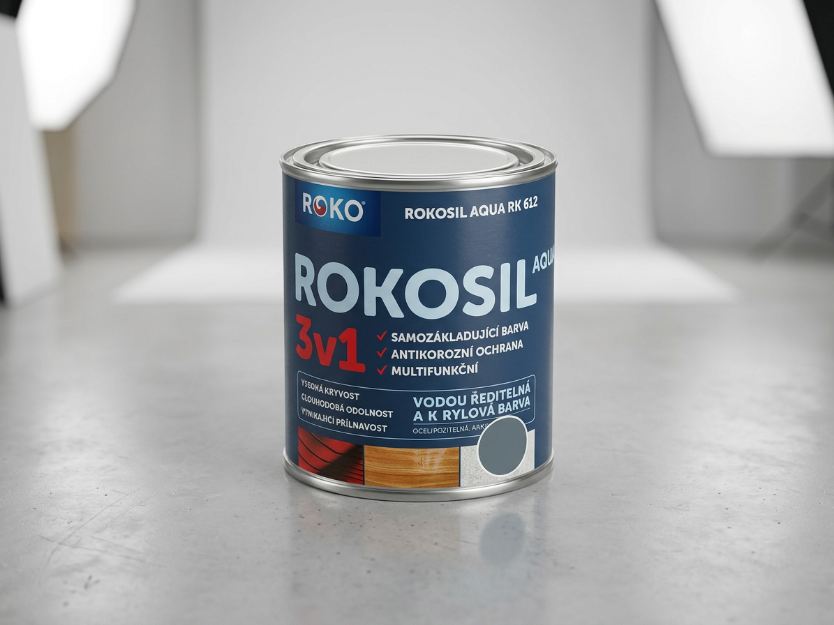 Barva samozákladující Rokosil Aqua 3v1 RK 612 1100 šedá střední 0,6 l