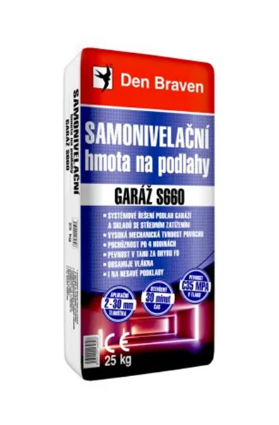 Samonivelační hmota na podlahy Den Braven GARÁŽ S660 - 25 kg
