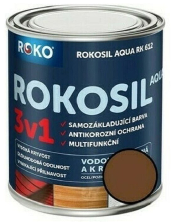 Barva samozákladující Rokosil Aqua 3v1 RK 612 2430 hnědá střední 0,6 l