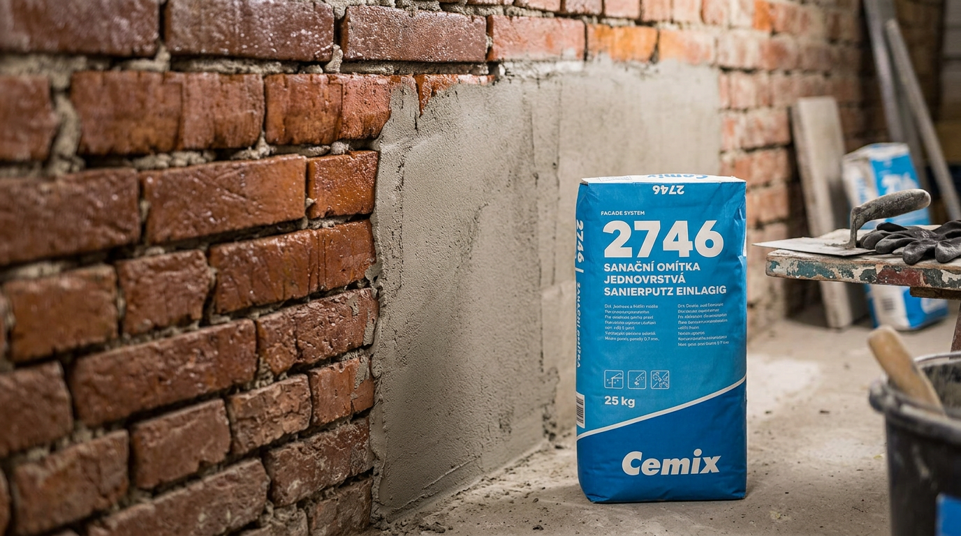 Omítka sanační jednovrstvá Cemix 2746 – 25 kg