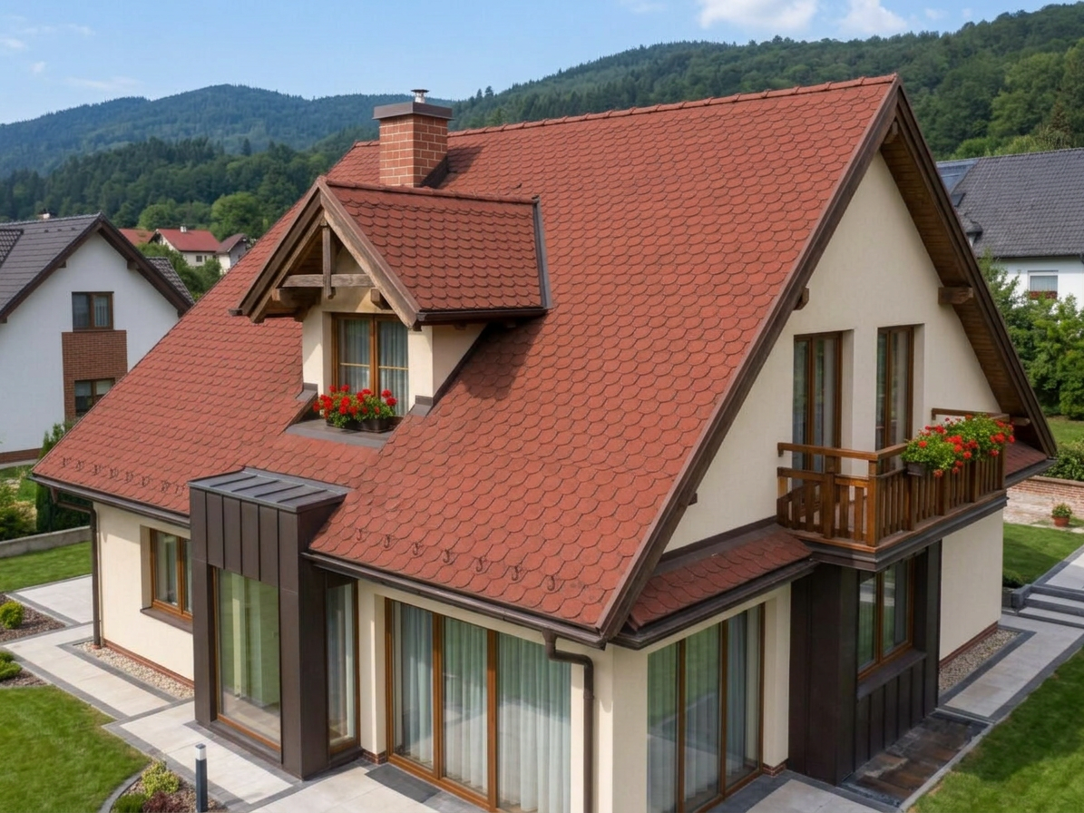 Šindel asfaltový IKO Superglass Biber 10 cihlově červená (3 m²/bal.)