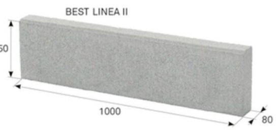 Obrubník betonový BEST LINEA II standard přírodní 80x1000x250 mm