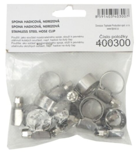 Spona nerezová hadicová 8 – 12 mm (10 ks/bal.)