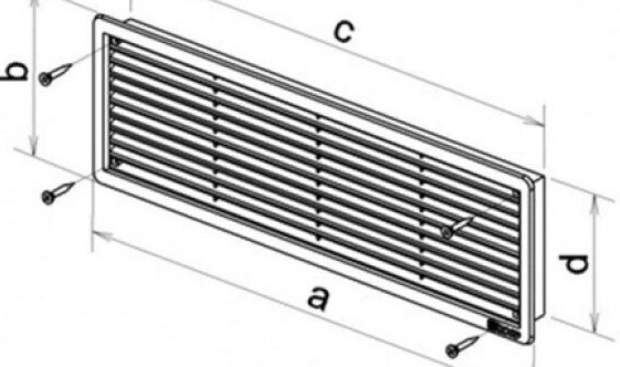 Mřížka větrací dveřní HACO VM D 500×90 mm bílá