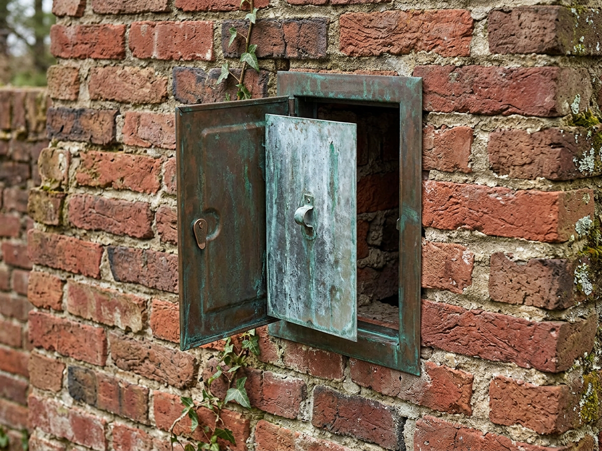 Komínová dvířka 140x140mm antická měď