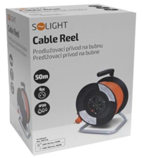 Kabel prodlužovací na odvíjecím bubnu 4 zásuvky 50 m